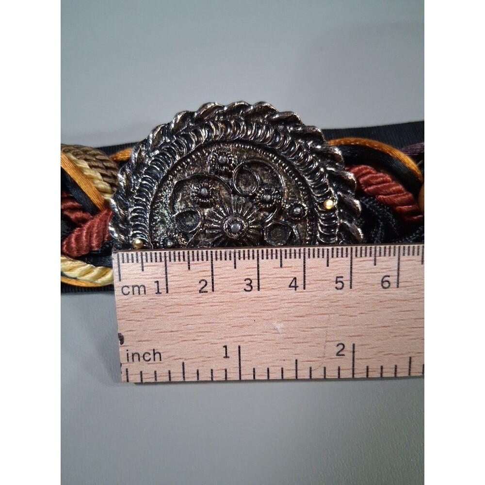 VTG 80s Carolyn Tanner Designs Braided Beaded Medallion Belt Atlanta Art Boho - Picture 8 of 9